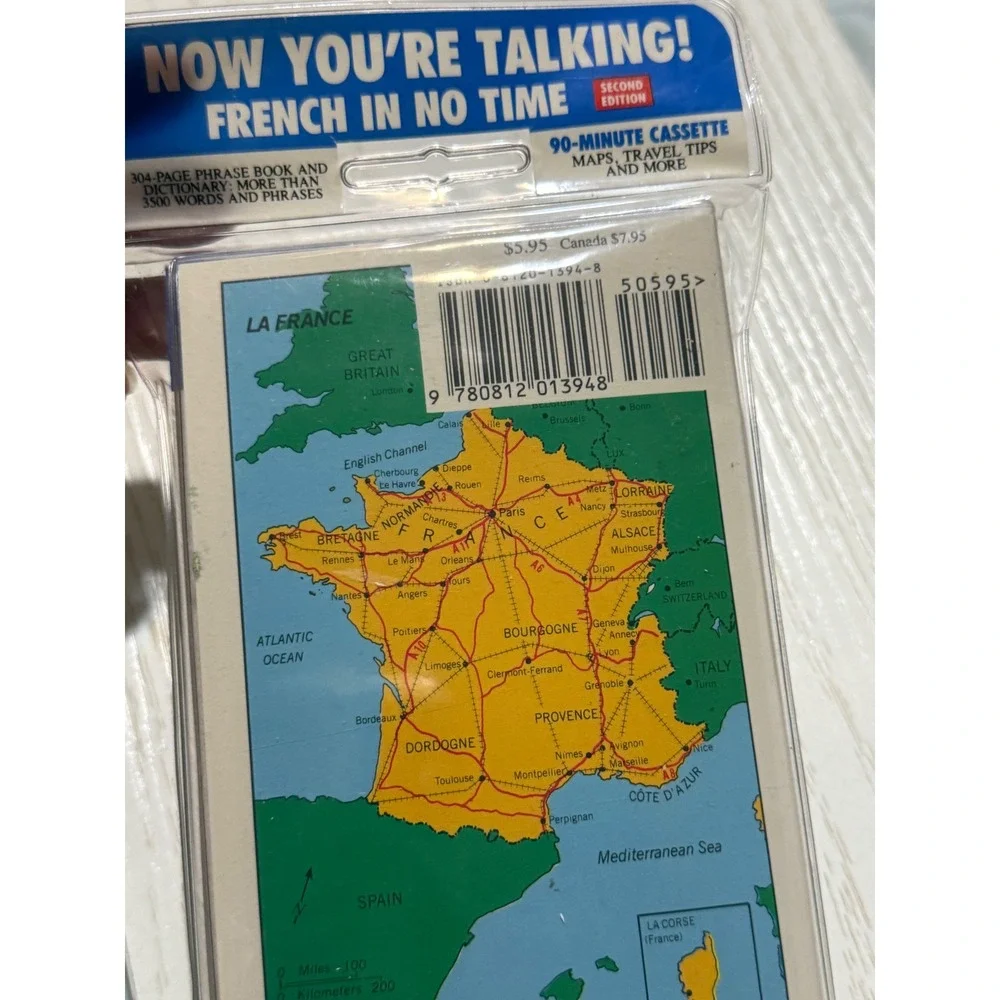 Barron's French At A Glance 2nd Ed Phrase Book Dictionary & Audio Cassette Tape